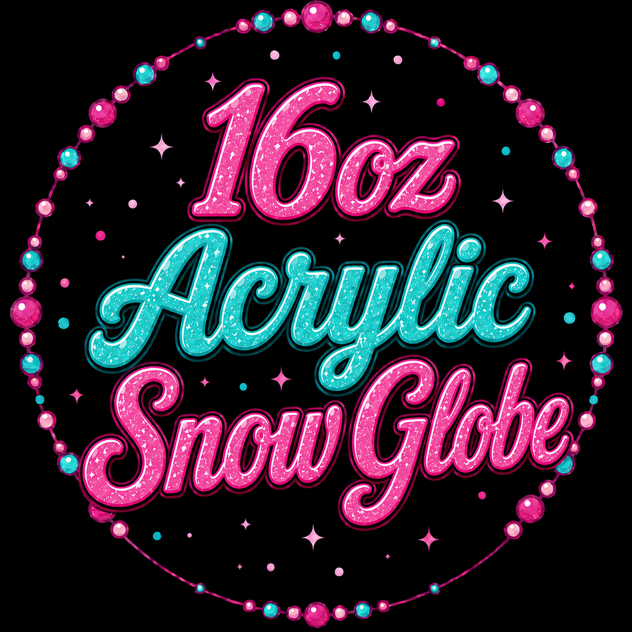 16oz Acrylic Snow Globe