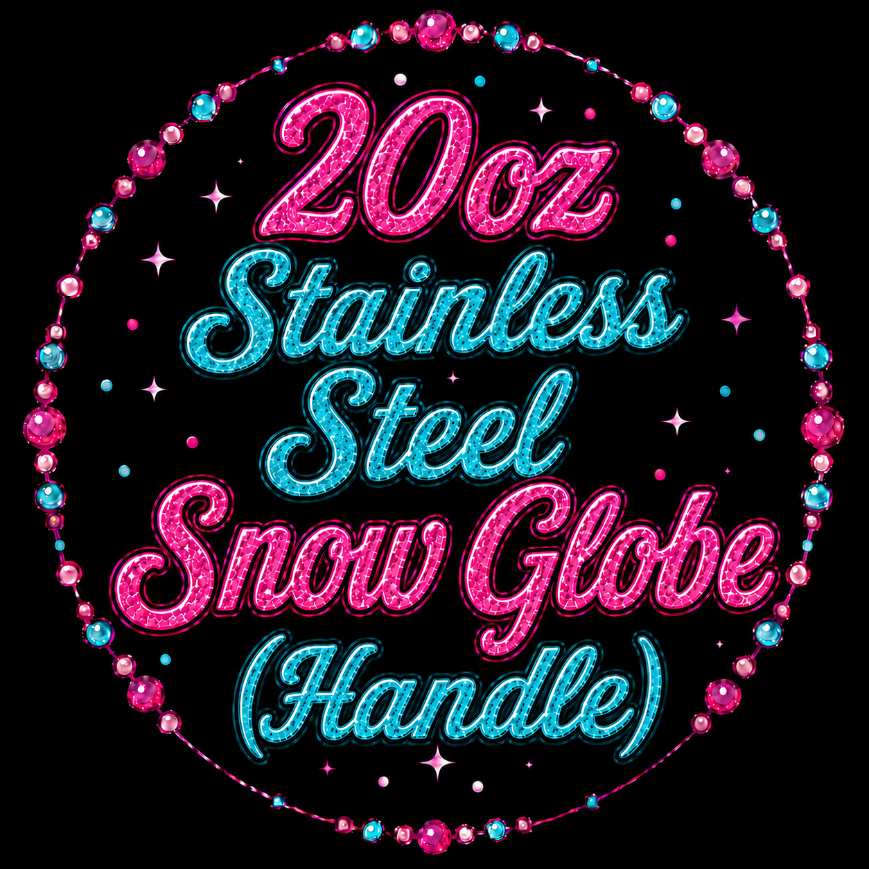 20oz Stainless Steel Snow Globe (Handle)