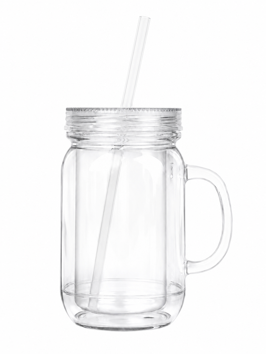 24oz Acrylic Snow Globe (Mason Jar)