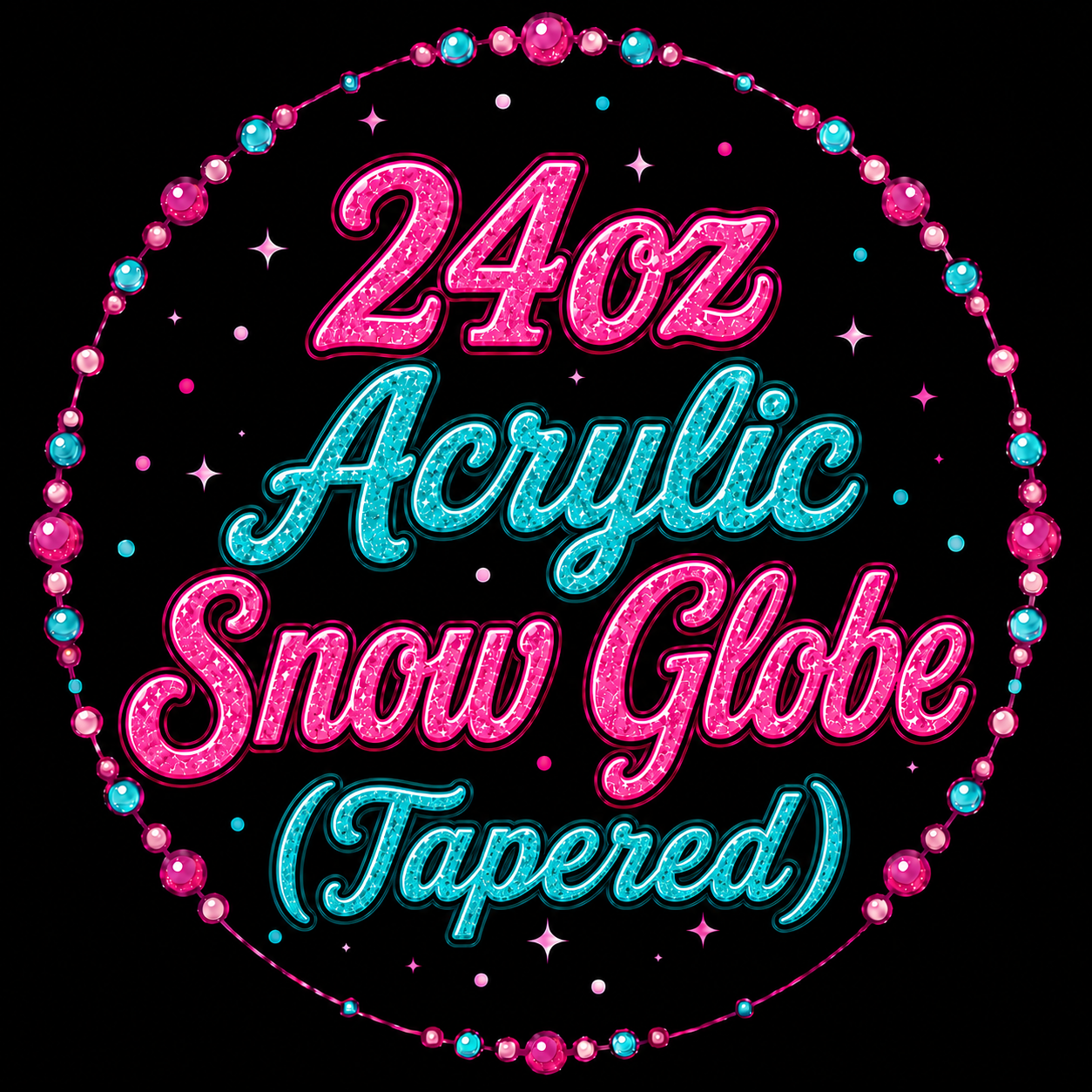 24oz Acrylic Snow Globe (Tapered)