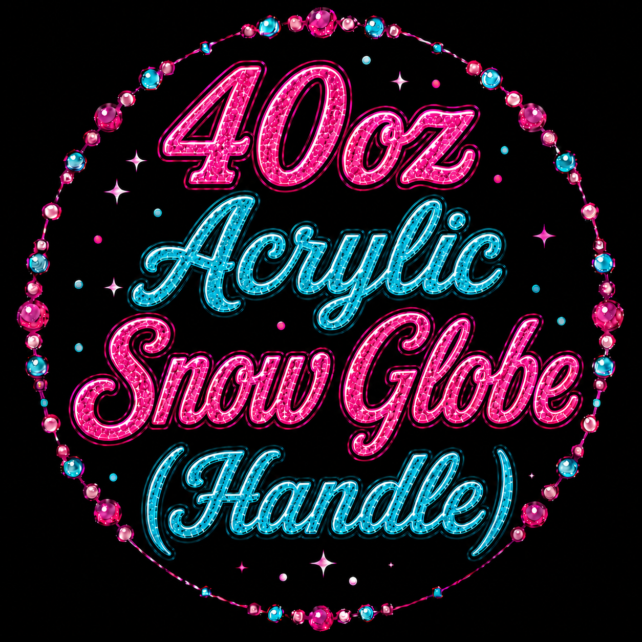 40oz Acrylic Snow Globe (Handle)